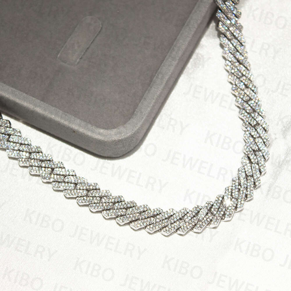 Hiphop Rapperjewelry Iced Out Necklace for Men Women 8mm Sterg Sier Moissanite Dia Cuban k Chain