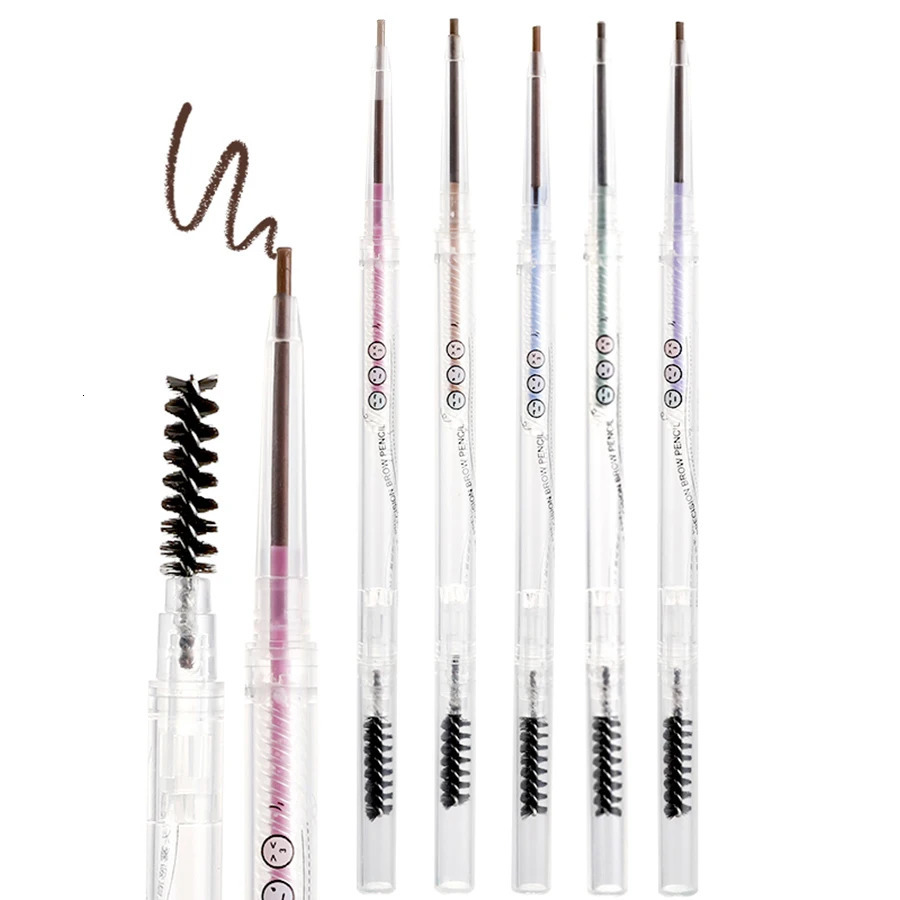 Double End Eyebrow Pencil With Brush Fine Nib A Multi Use Waterproof Is Not Easy To Take Off Makeup 240625