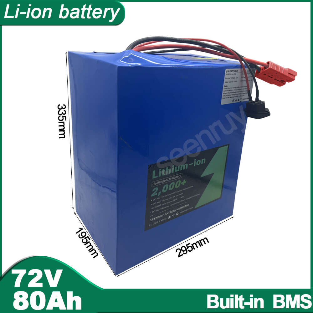 72v 80ah liion with charger lithium polymer battery perfect for 5000w 9000w wheelchair tricycle motorcycle electric scooter