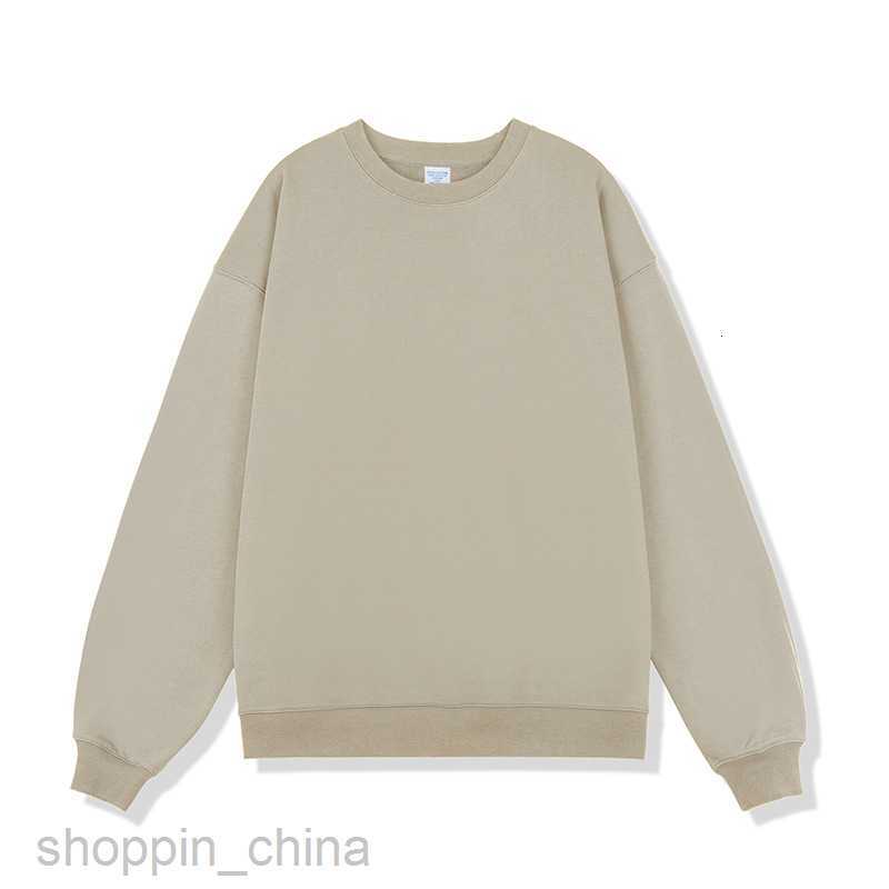 Men's Hoodies Sweatshirts Autumn/Winter New 450G Terry Solid Round Neck Mens Sweater Thickened Fashion Brand Loose