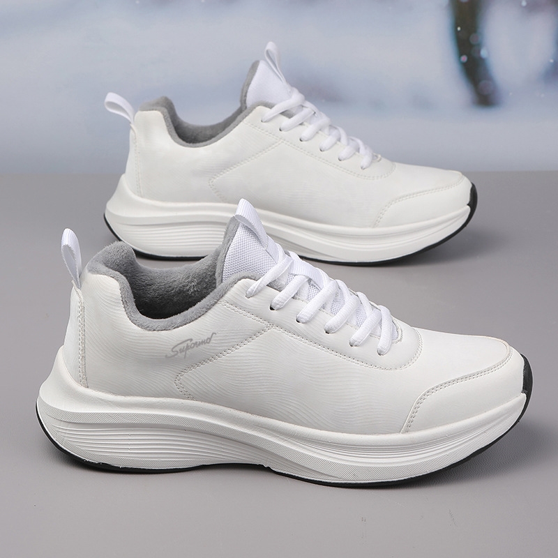 Men'S Shoes New Spring And Autumn Men'S Sports Shoes Black Light Travel Shoes Velvet Cotton Shoes Men Small White Shoes