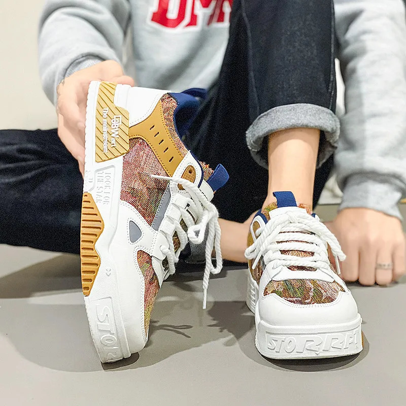 Original Fashion Printed Mens Skateboard Sneakers Comfortable Breathable Flat Sneakers Men Non-slip Sports Shoes Baskets Hommes 240624
