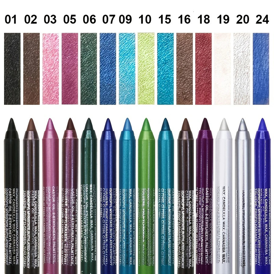 14-Color Colourful Eyeliner Pen High Pigmented Pearly Shimmer Metallic Smokey Punk Gothic Style Eyeliner Long Lasting Waterpro 240624