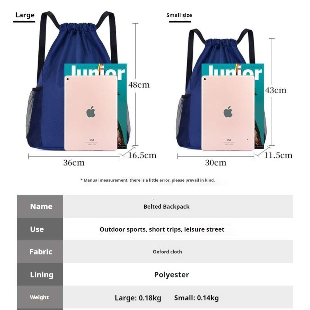 Sports, Tourism, Travel, Outdoor Fitness, Men's and Women's Versatile Leisure Strap Pocket, Drawstring Backpack H6.24#8.91