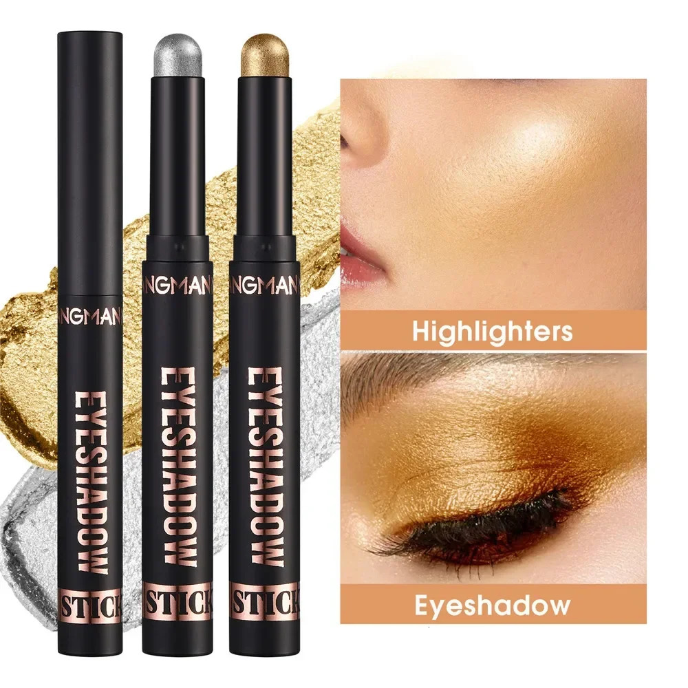 16 Colors Pearlescent Eyeshadow Pencil Waterproof Long Lasting Shimmer Highlighter Eye Shadow Eyeliner Stick Eyes Makeup Tool 240624