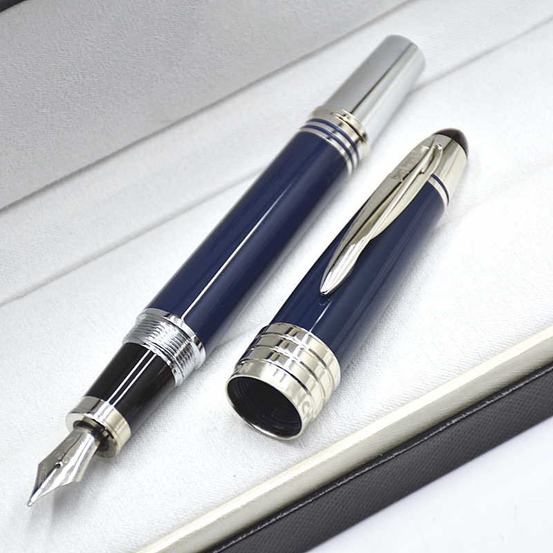 wholesale AAA Great John F Kennedy Blue & Black Fountain Pen Stationery Office Writing Rollerball Pens With Serial Number fkj