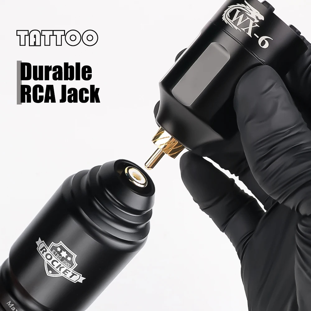 Rocket Mini Tattoo Machine Kit RCA Jack Rotary Tattoo Pen 1300 mAh Wireless Tattoo Battery Power Supply For Beginner Tattoo Sets 240710