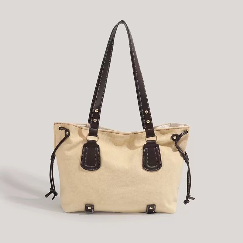Instagram Korean version with niche design large capacity canvas tote bag, new high-end feeling niche casual cool one shoulder crossbody bag