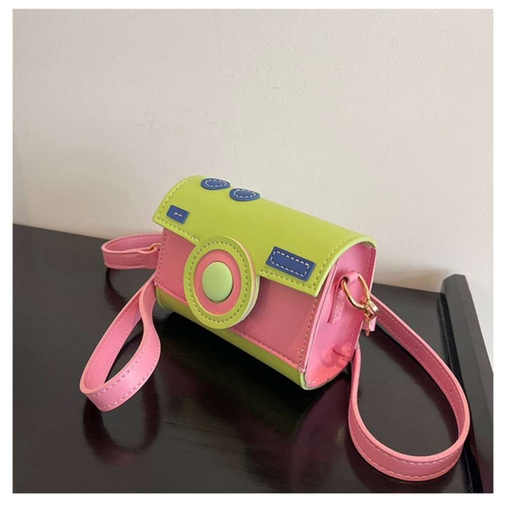 Camera Unique Design PU Shoulder and Crossbody Personality Color Matching Compact Hand Bags for Women 2024 Fashion New H6.25#26