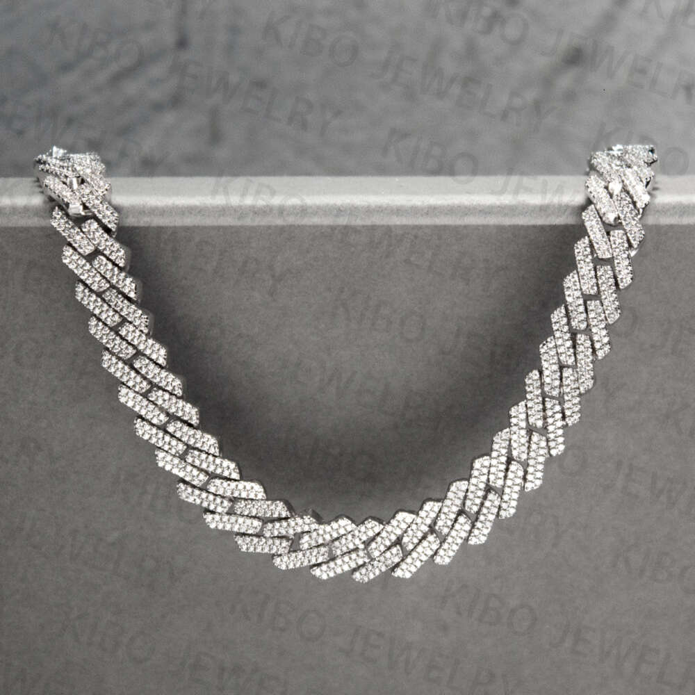 Hiphop Rapperjewelry Iced Out Necklace for Men Women 8mm Sterg Sier Moissanite Dia Cuban k Chain