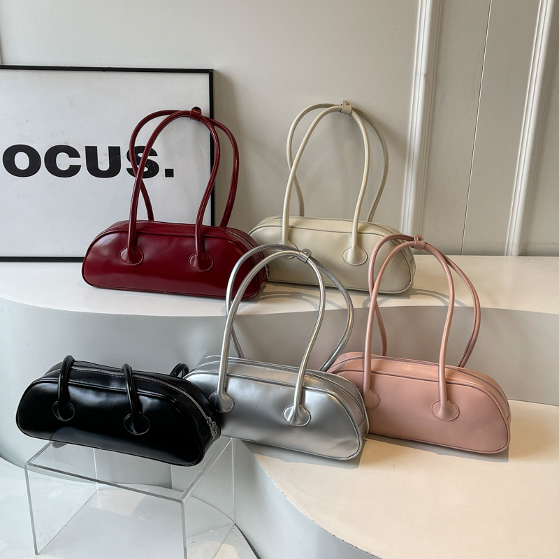 PU Classic Style Baguette Shoulder Bags Zipper Solid Simple Versatile Handbags for Ladies 2024 High Quality Fashion Hot Sale h6.25#32 ddmymoon
