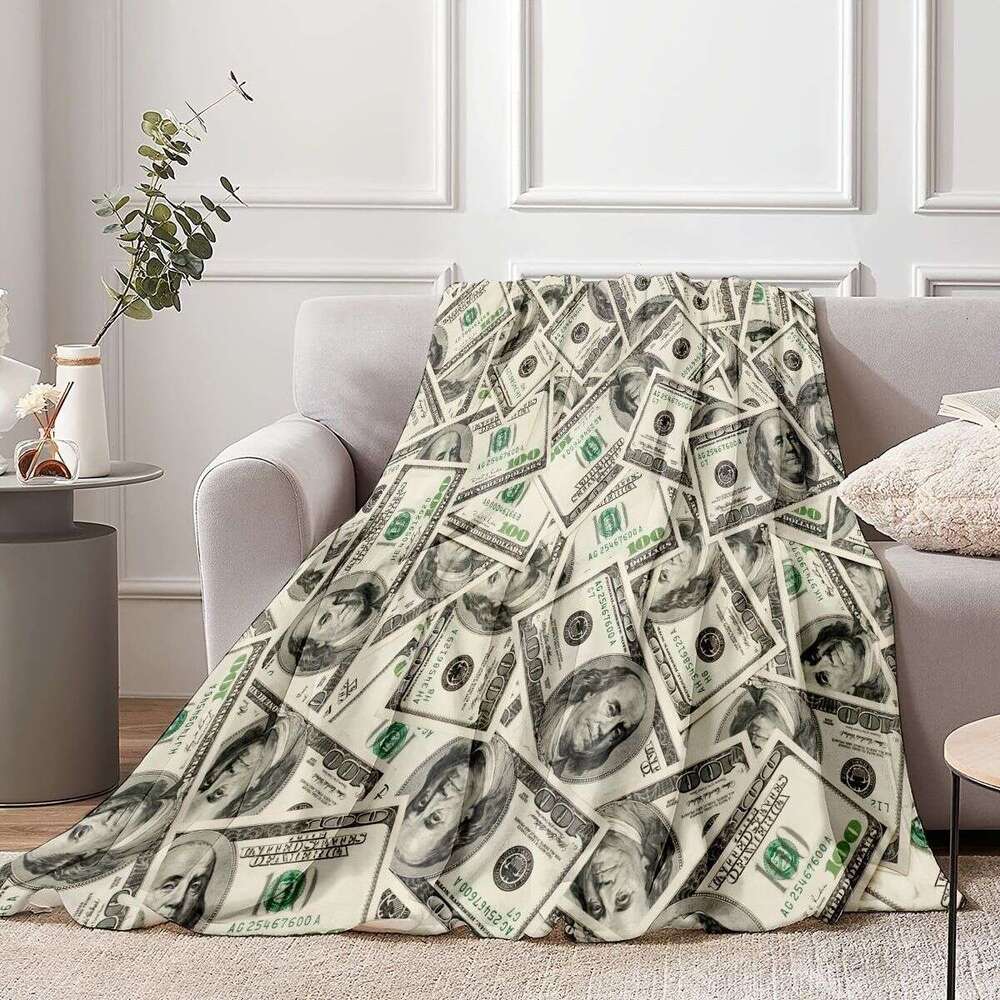 USD dollar Funny Home Gift Air Conditioning Room School Campus Dormitory Office Cover Blanket Flannel quilt high-quality Blanket