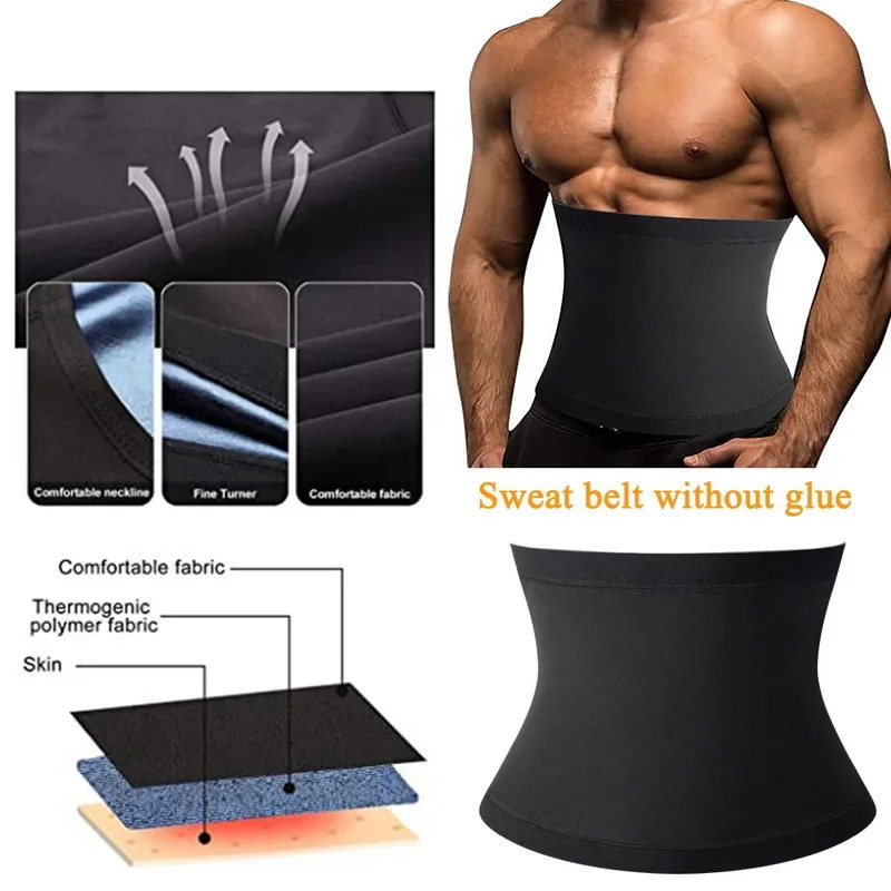 Sauna Waist Trainer Slimming Belt Men Gym Fitness Cincher Belly Control Corset Sweat Fat Burning Women Body Shaper Weight Loss 240618