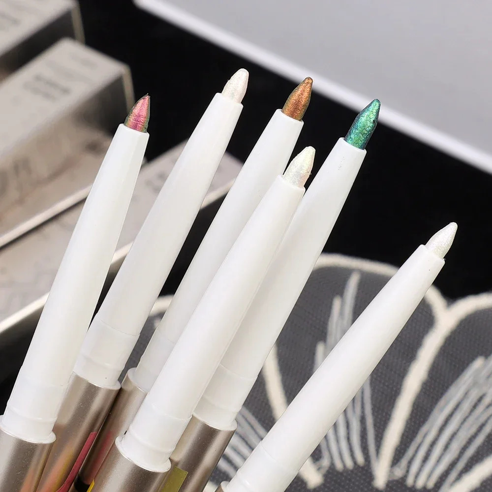 Glitter Metallic Eye Shadow Waterproof Shiny Chrome Eyeliner Pencil Pearl Green Gold Purple Lying Silkworm Pen Makeup Cosmetics 240624