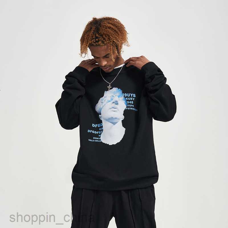 Men's Hoodies Sweatshirts New men round neck sweater spring pure cotton fashion brand digital printing loose men' shirt bottoming shirt