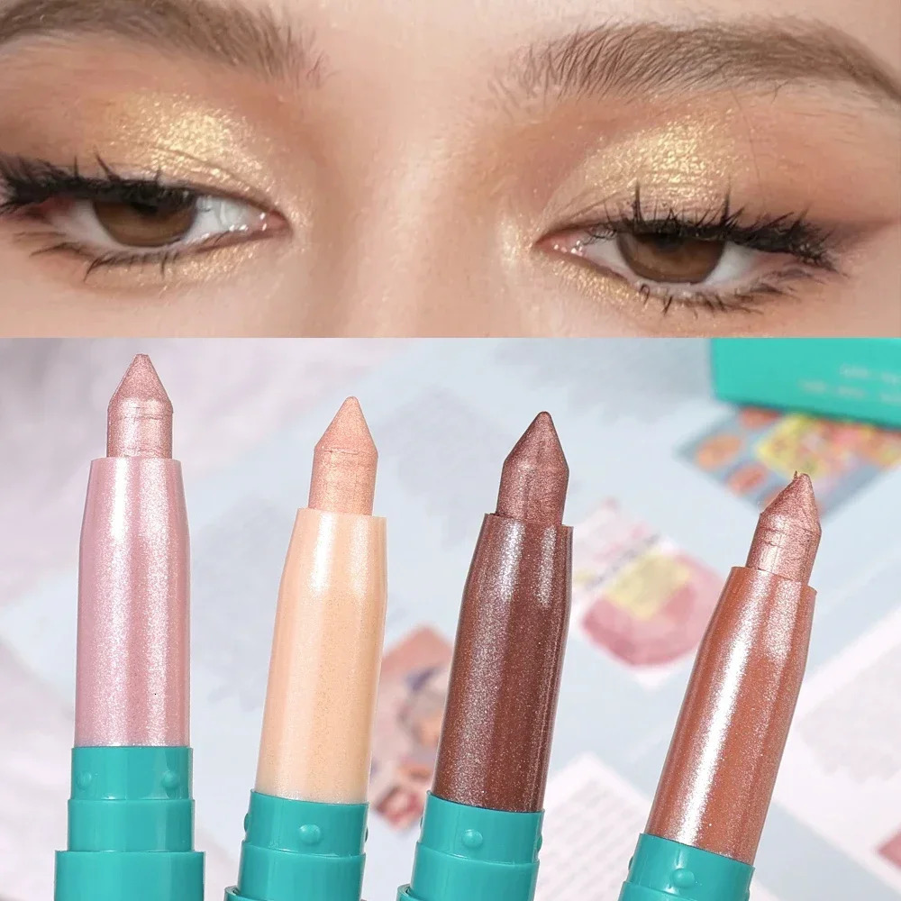 Highlighter Eyeshadow Pencil Waterproof Glitter Matte Nude Eye Shadow Makeup Pigment Pearlescent Lying Silkworm Eyeshadow Pen 240624