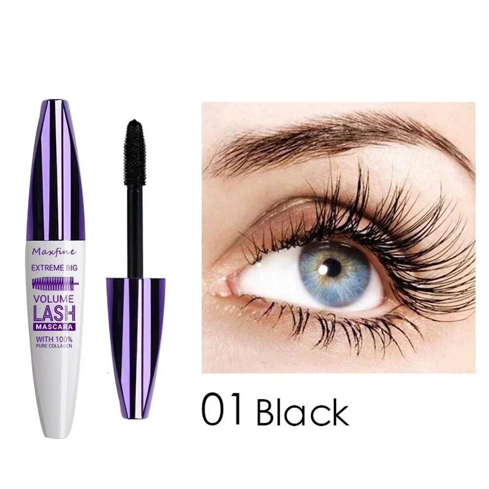 5D Multi-color Mascara Waterproof Fast Dry Eyelashes Curls Extension Make-Up Eyelashes Blue Purple Black White Gold Ink Mascara 240625