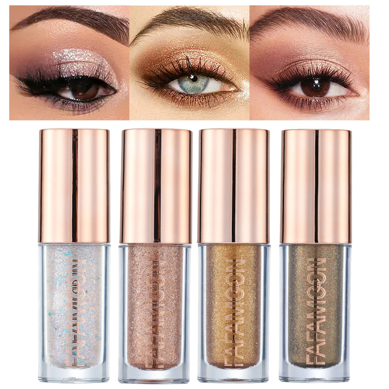 Monochrome Glitter Liquid Eyeshadow Stick Gold Purple Sequins Brighten Silkworm Makeup Highlight Waterproof Shiny Eye Cosmetics 240624