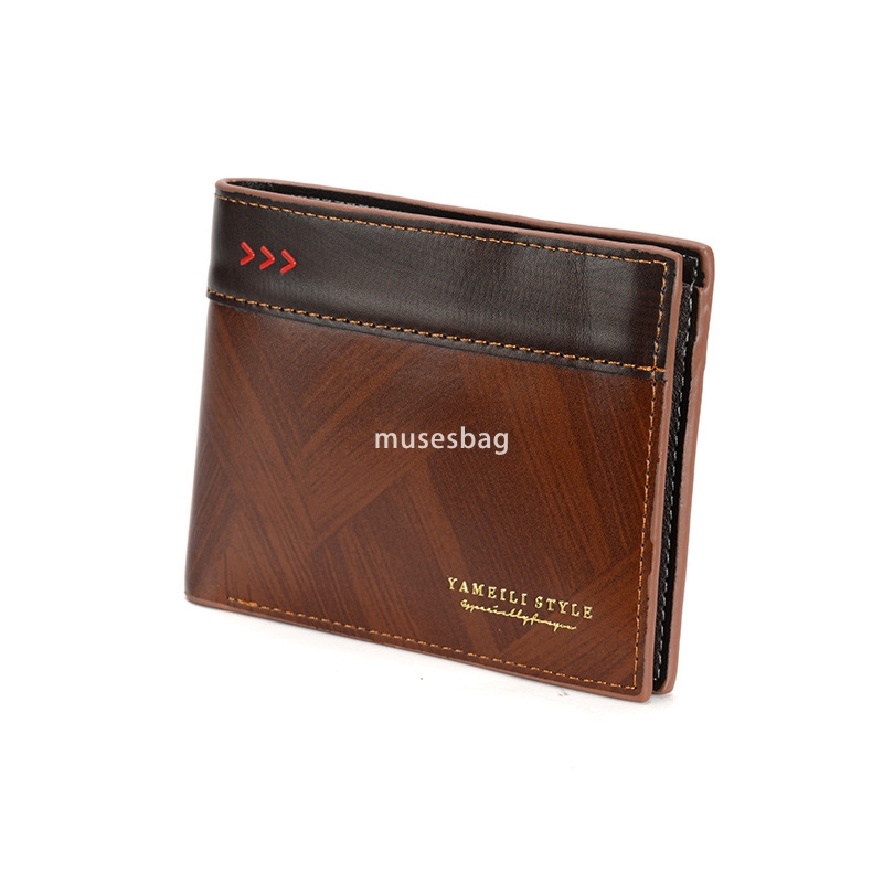 Fashionable men's high-end feeling classic retro wallet retro short and ultra-thin wallet practical handheld bag men's change bag card bag m