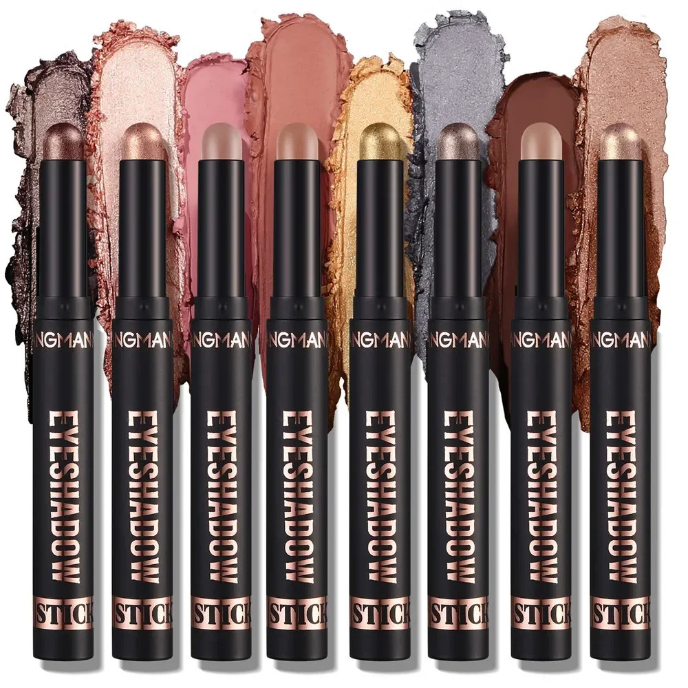 16 Colors Pearlescent Eyeshadow Pencil Waterproof Long Lasting Shimmer Highlighter Eye Shadow Eyeliner Stick Eyes Makeup Tool 240624