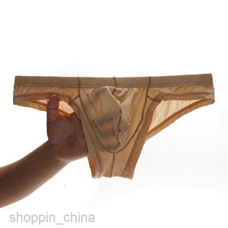 Mens Boxer sexy Underpants brief Junye man ice silk transparent underwear low waist sexy briefs breathable u convex thin fashion young men shorts
