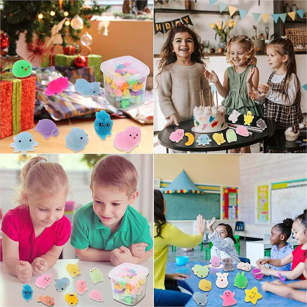 72PCS Mochi Squishy Toys Squishies Fidget Toys Kawaii Animals for Party Favors Classroom Prize Fillers Pack Bulk Gift Boys Girls