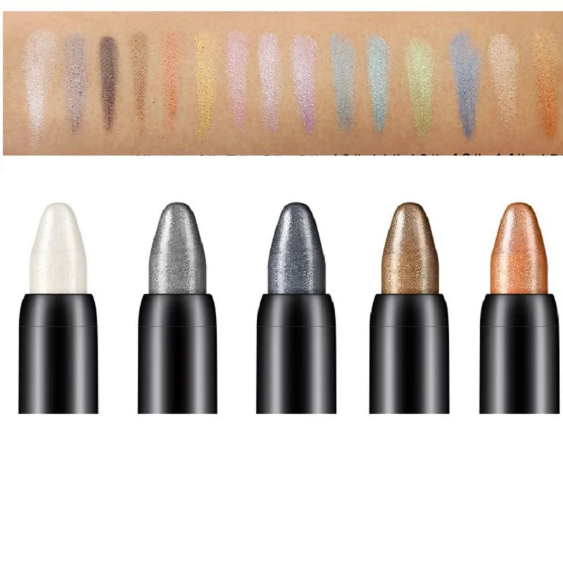 16 Color Highlighter Eyeshadow Pencil Waterproof Glitter Matte Nude Eye Shadow Makeup Pigment Cosmetics Eyeliner Eye Shadow Pen 240624