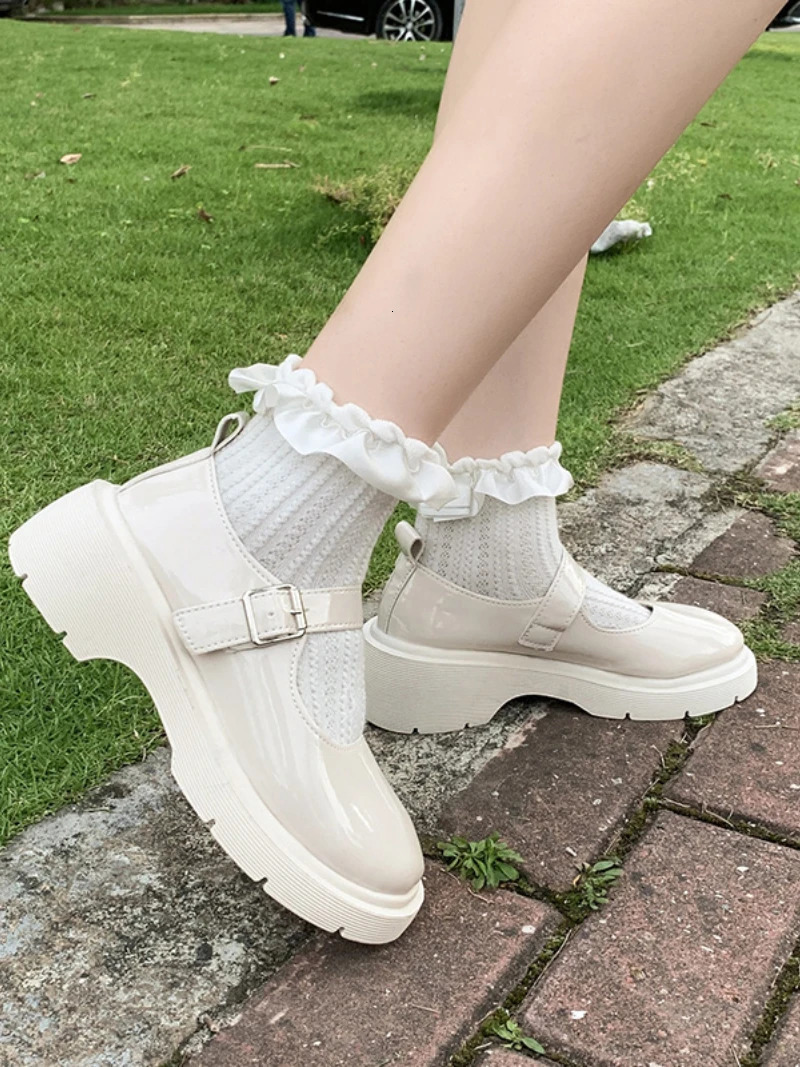 Lolita Shoes Japanese Mary Jane Shoes Women Vintage s Students JK Uniform Platform Shoes Cosplay High Heels Plus Size 42 240625