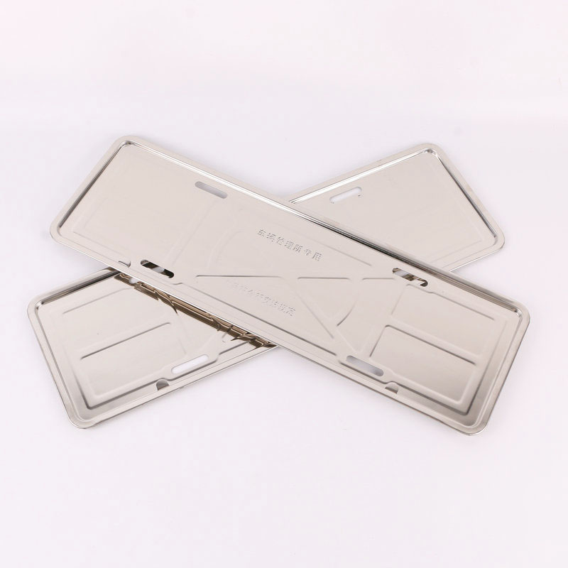 Customized license plate frame by manufacturer, stainless steel license plate holder, universal for automobiles