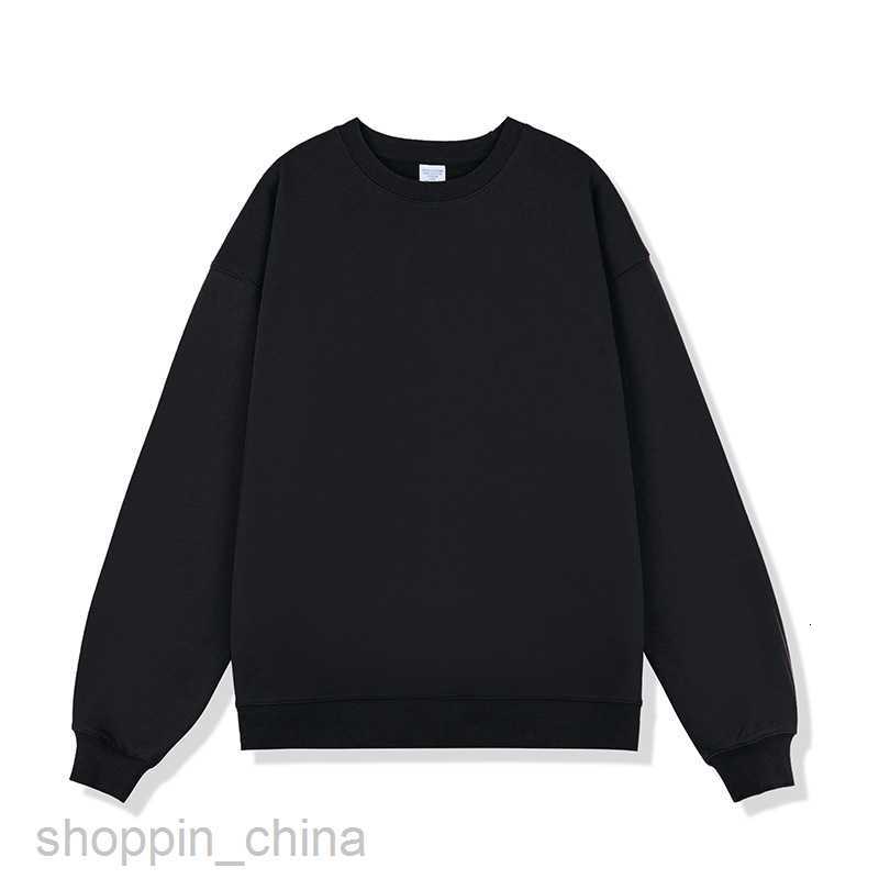 Men's Hoodies Sweatshirts Autumn/Winter New 450G Terry Solid Round Neck Mens Sweater Thickened Fashion Brand Loose