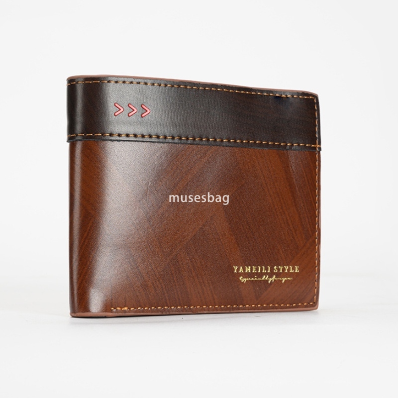 Fashionable men's high-end feeling classic retro wallet retro short and ultra-thin wallet practical handheld bag men's change bag card bag m
