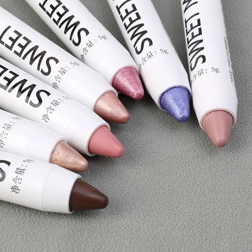 Glitter Silver Eyeshadow Pen Waterproof Lasting Shimmer Matte White Lying Silkworm Eyeshadow Highlighter Stick Eyes Makeup Tools 240624