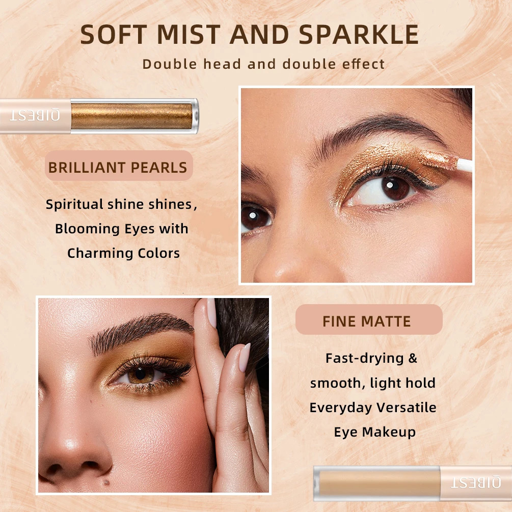Double End Glitter Matte Eye shadow Stick Pencil Eyeshadow Makeup Waterproof Bicolor Shimmer Cosmetics Beauty Makeup Tool . 240624