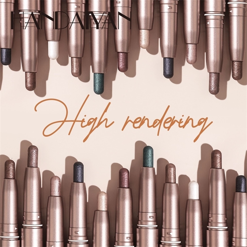 Double-head Eyeshadow Stick Diamond Shimmer Highlighter Pencil Pearl Pigment Long Lasting Cream Eye Shadow Matte Brush Pen 240624