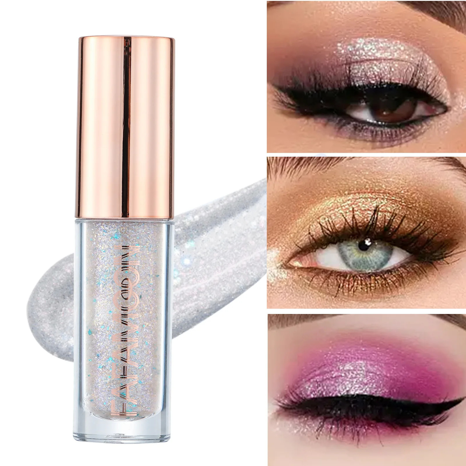 Monochrome Glitter Liquid Eyeshadow Stick Gold Purple Sequins Brighten Silkworm Makeup Highlight Waterproof Shiny Eye Cosmetics 240624
