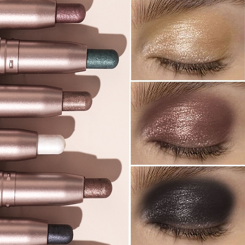 Double-head Eyeshadow Stick Diamond Shimmer Highlighter Pencil Pearl Pigment Long Lasting Cream Eye Shadow Matte Brush Pen 240624