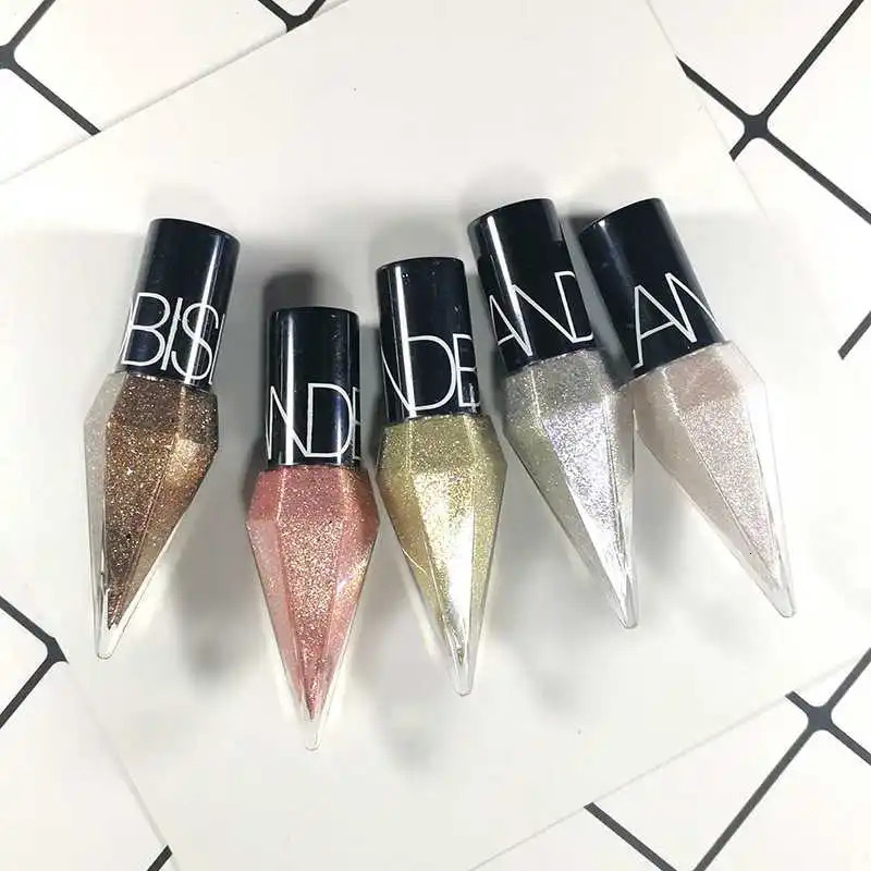 Eye Shadow Pearlescent Diamond Eye Shadow Liquid 5-color Sequins MakeUp Smooth Mini Fine Brush Eyeliner Shine And Head 240624
