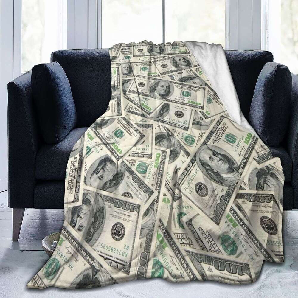 USD dollar Funny Home Gift Air Conditioning Room School Campus Dormitory Office Cover Blanket Flannel quilt high-quality Blanket