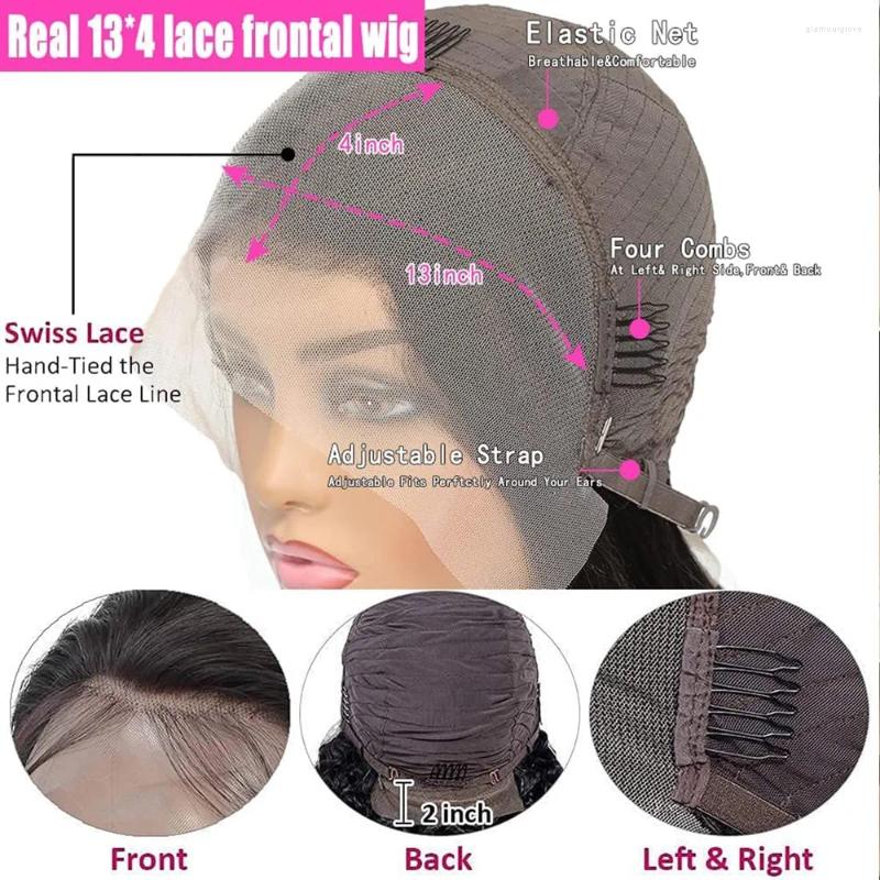 Body Wave Human Hair Bob Wig 13X4 HD Lace Frontal Wigs Pre Plucked Brazilian Wavy Short Remy Natural Black For Women