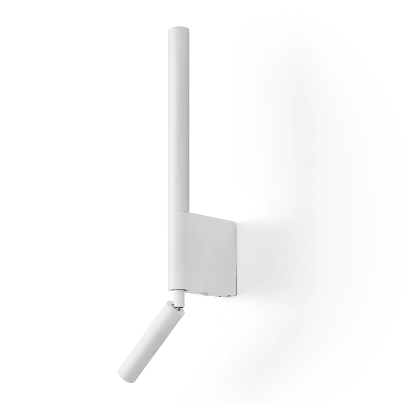 Black Long Wall Mount Bedside LED Night Reading Lamp with Switch Minimalist Modern Hotel Rotatable Wall Sconce Light Fixture