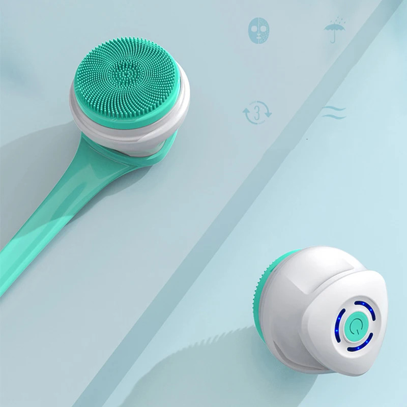 Electric Bath Brush Shower Cleaning Body Massage Brush Multifunctional Spinning Spa Brush Waterproof Long Handle Back Rubbing 240624