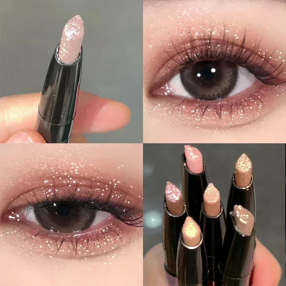 1PC Waterproof Pearlescent Eyeshadow Pencil Stick Long Lasting Glitter Shimmer Eye Shadow Silkworm Liner Stick Eyes Makeup Tools 240624