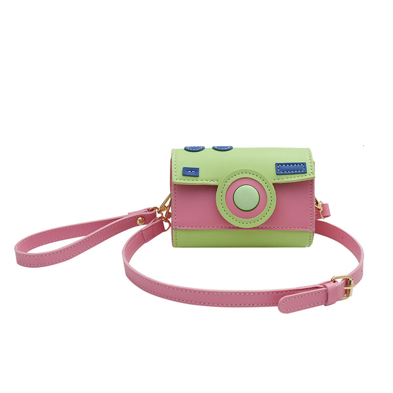 Camera Unique Design PU Shoulder and Crossbody Personality Color Matching Compact Hand Bags for Women 2024 Fashion New H6.25#26