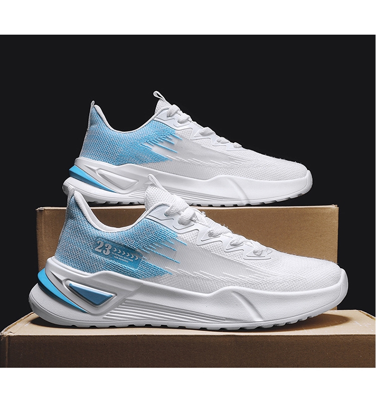 Men'S Flying Woven Sports Shoes Fashion Running Shoes New Low-Top Net Shoes Light Walking Jogging Casual Shoes