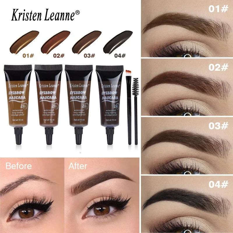 4 Color Eyebrow Dye Cream Shaping Lasting Liquid Eyebrow Cream Waterproof and Fadeless Beautify Eyebrow Tint Products Makeup 240625