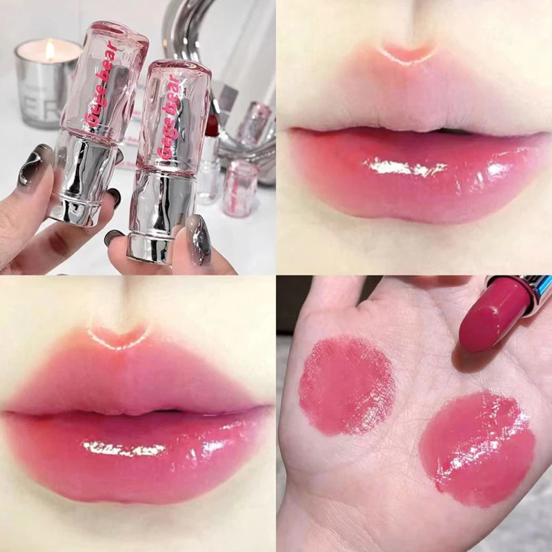 Jelly Solid Lip Gloss Cute Hydrating Mirror Red Brown Lipstick Clear Lips Tint Nature Nude Pink Lip Makeup Cosmetic 240624