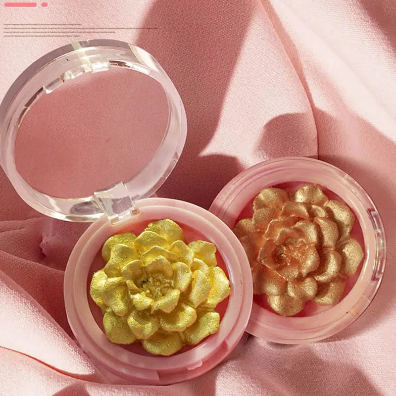 Exquisite Carving 3D Rose Highlighter Palette Cosmetic Face Contour Bronzer Shimmer Relief High Gloss Highlight Bright Makeup 240624