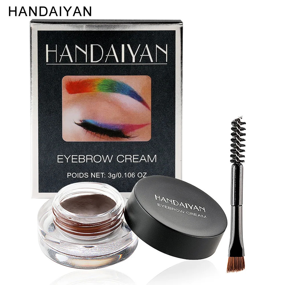HANDAIYAN Colorful Eyebrow Tint Pomade Gel Enhancer Cosmetics Eye Brow Cream With Brush Kit Red Purple Grey Color 240625