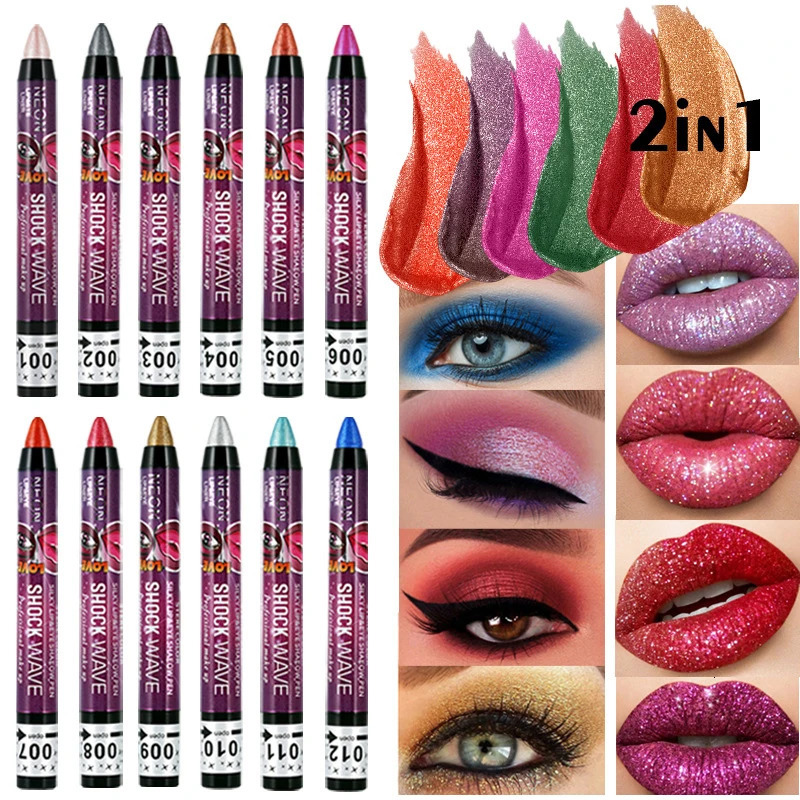 1PC Waterproof Eyeshadow Pen Long Lasting Glitter Shimmer Eye Shadow Matte Pearlescent Eyeshadow Pencil Stick Makeup 240624