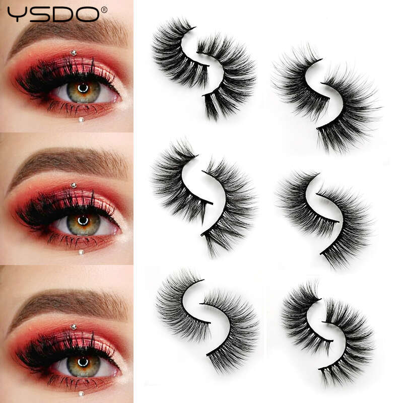 YSDO 3/5 Pairs 3D Mink Natural Hair False EyeLashes Long 100% Dramatic Eye MakeupFake Fluffy Cilios Lashes G803